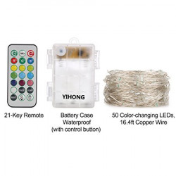 CONTROLLABLE 50 LED STRING LIGHT RGB W/ REMOTE 5 METER