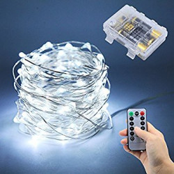 CONTROLLABLE 50 LED STRING LIGHT WHITE W/ REMOTE 5 METER