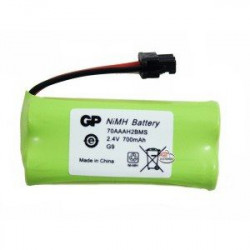 BATTERY, CORDLESS PHONE, GP, NiMH, 2.4V 700mAh AAAX2 BLK CON