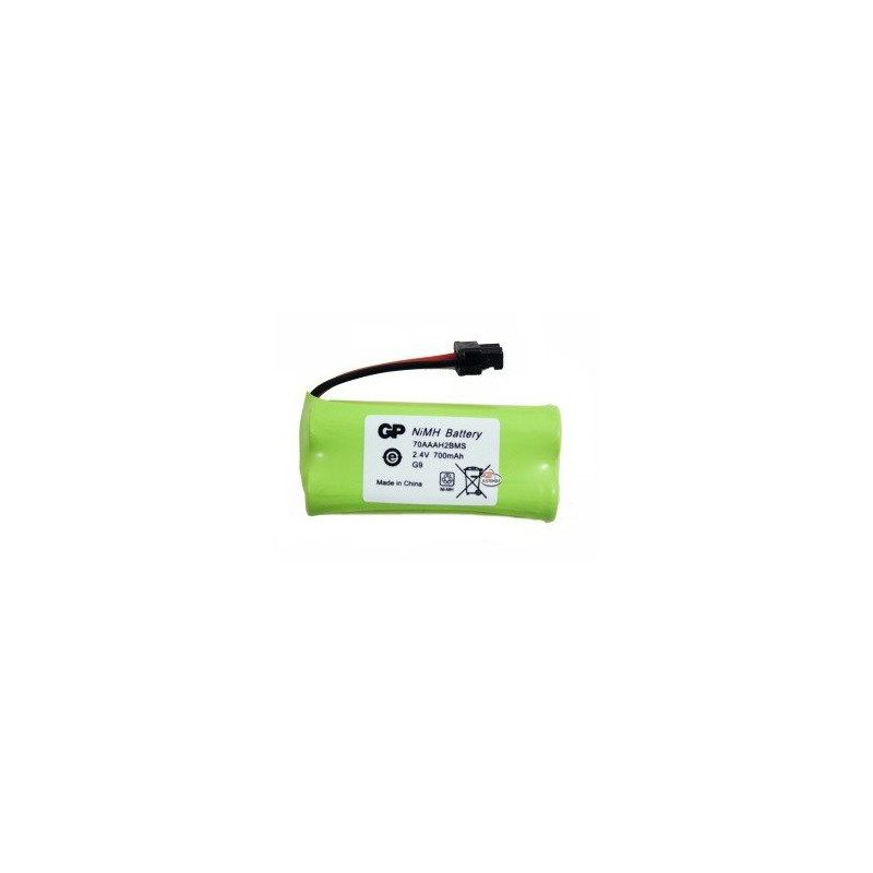 BATTERY, CORDLESS PHONE, GP, NiMH, 2.4V 700mAh AAAX2 BLK CON