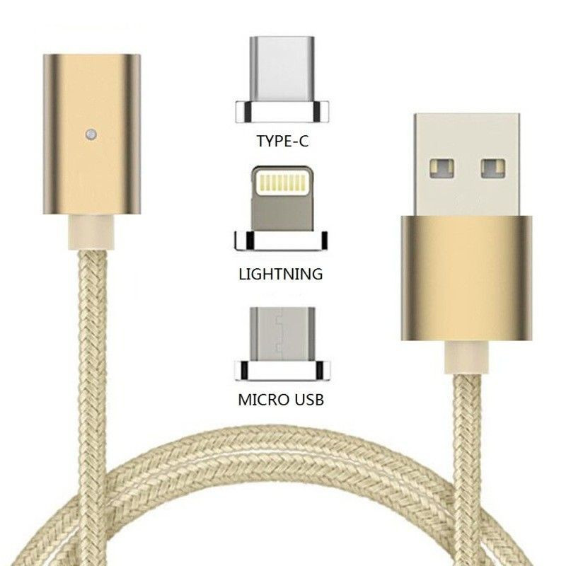 DETACHABLE MAGNETIC USB C / LIGHTNING / MICRO CABLE 1M