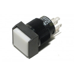 PUSH BUTTON MOMENTARY SPDT W/12V LED WHITE