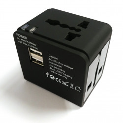 UNIVERSAL PLUG ADAPTER W/ DUAL USB SOCKET