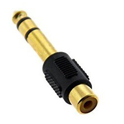 ADAPTER, RCA MONO JACK (F) - 1/4" ST PLUG (M)