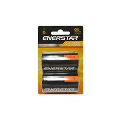 BATTERIES ENERSTAR D CELL ALKALINE 2/PKG