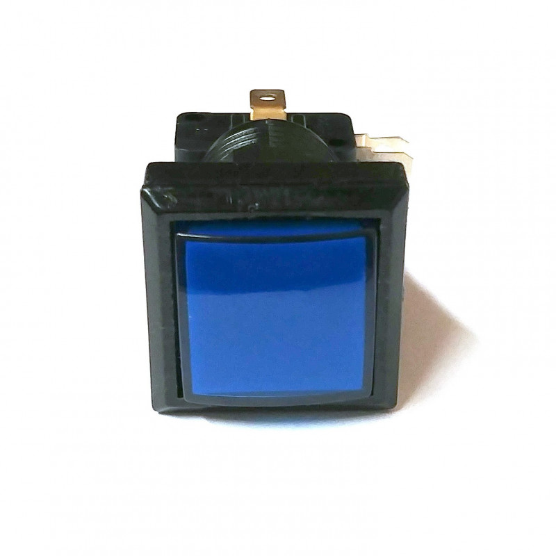 PUSH BUTTON SWITCH SQUARE W/ LIGHT BLUE MOMENTARY