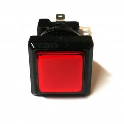 PUSH BUTTON SWITCH SQUARE W/ LIGHT RED MOMENTARY