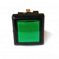 PUSH BUTTON SWITCH SQUARE W/ LIGHT GREEN MOMENTARY