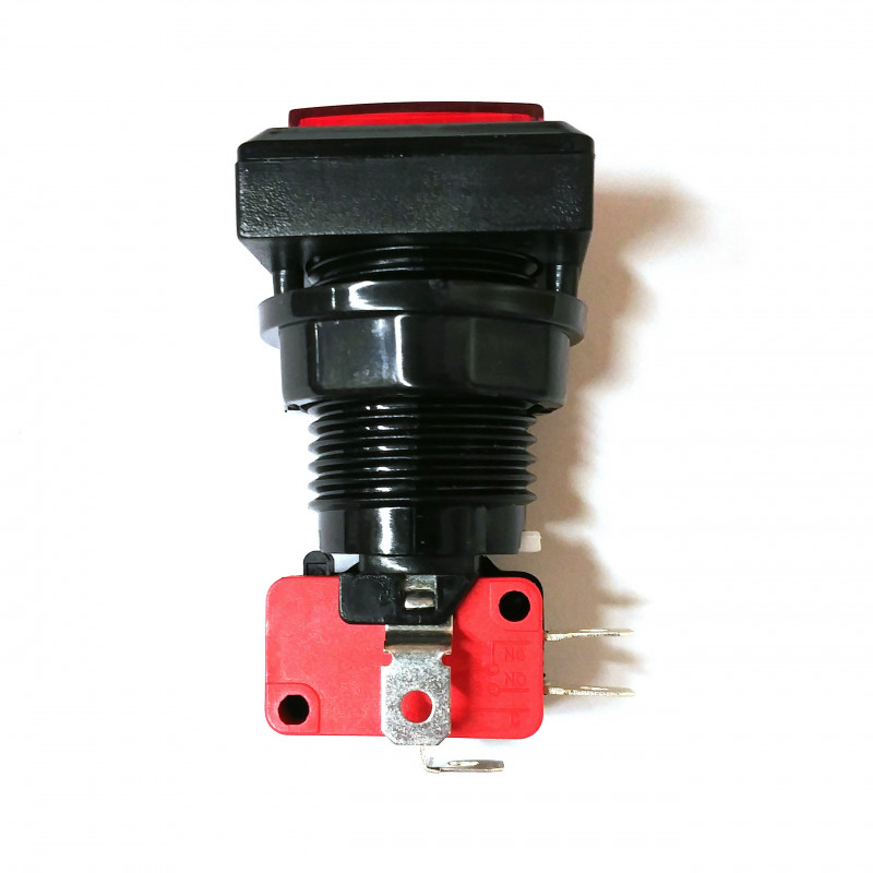 PUSH BUTTON SWITCH SQUARE W/ LIGHT RED MOMENTARY