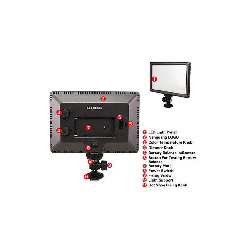 CAMERA LIGHTING, 112LED, 3200K-5600K, BATTERY & CHARGER INCL