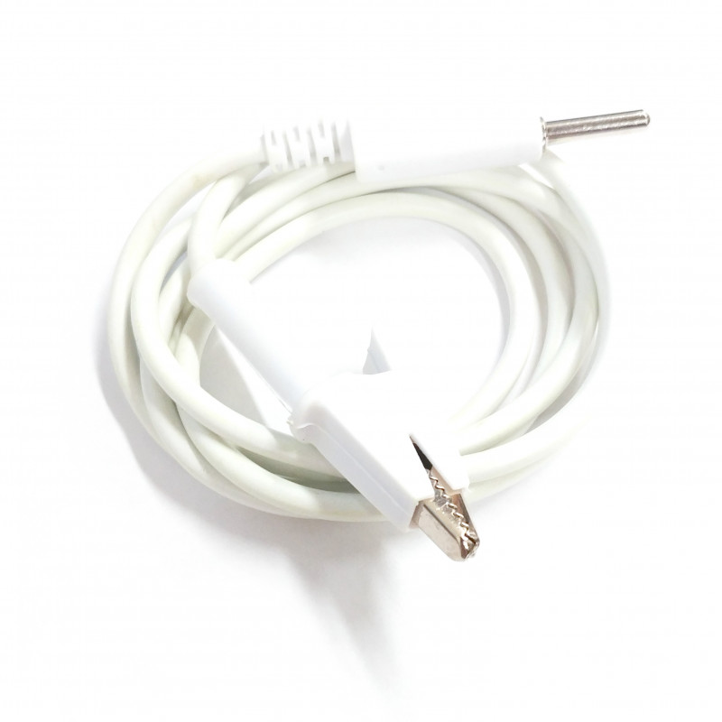 ALLIGATOR TO BANANA SILICON CABLE (WHITE)