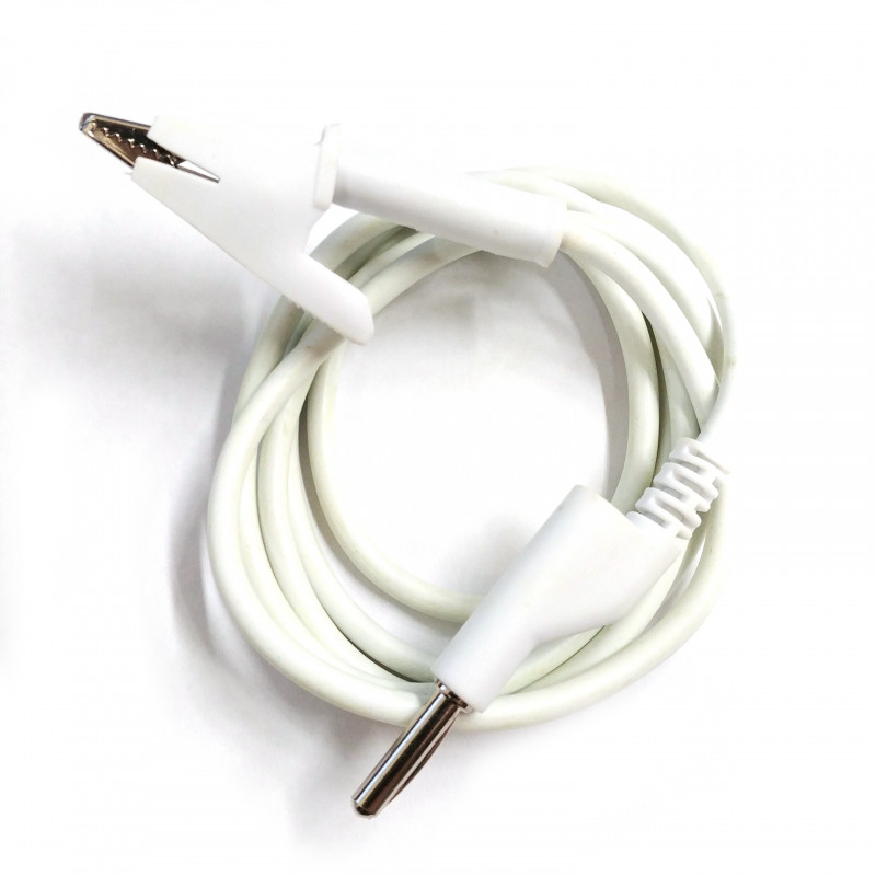 ALLIGATOR TO BANANA SILICON CABLE (WHITE)