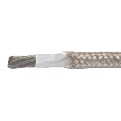 FIBER BRAIDED HIGH TMP SILICON WIRE, 18AWG, 200C, WHITE, /FT