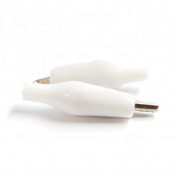 INSULATED ALLIGATOR CLIP WHITE (M) 2 PCS