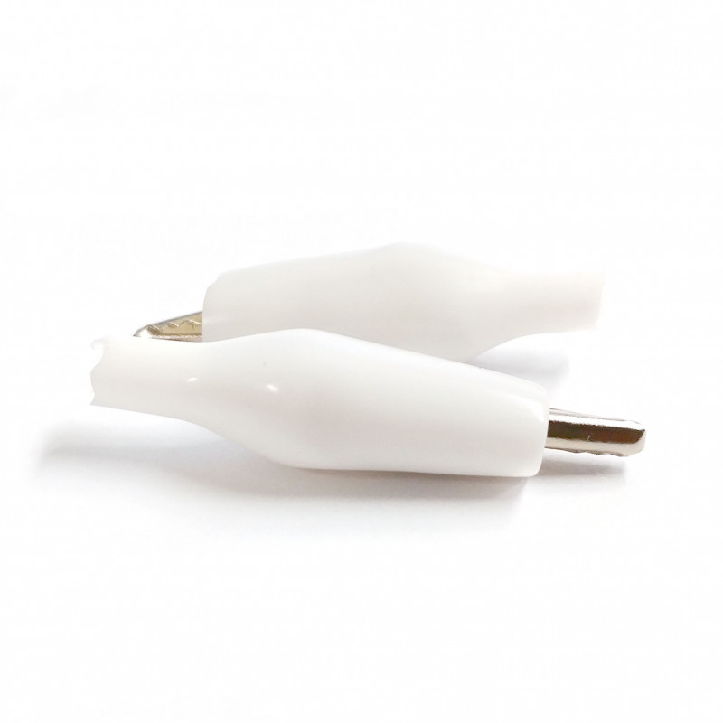 INSULATED ALLIGATOR CLIP WHITE (S) 2 PCS