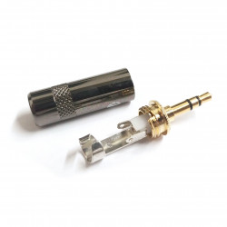 3.5MM STEREO PLUG GOLD PLATED BLACK METAL BODY