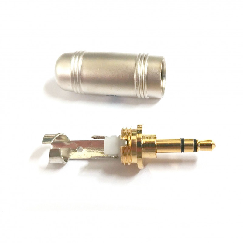 3.5MM STEREO PLUG GOLD PLATED SILVER BODY