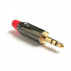 3.5MM ST. PLUG W/ SHIELD AND STRAIN RELIEF (RED) SLIM STYLE