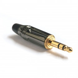 3.5MM ST. PLUG W/ SHIELD AND STRAIN RELIEF (BLK) SLIM STYLE