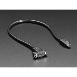 PANEL MOUNT EXTENSION USB CABLE MICRO B MALE TO FEMALE 