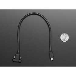 PANEL MOUNT EXTENSION USB CABLE MICRO B MALE TO FEMALE 