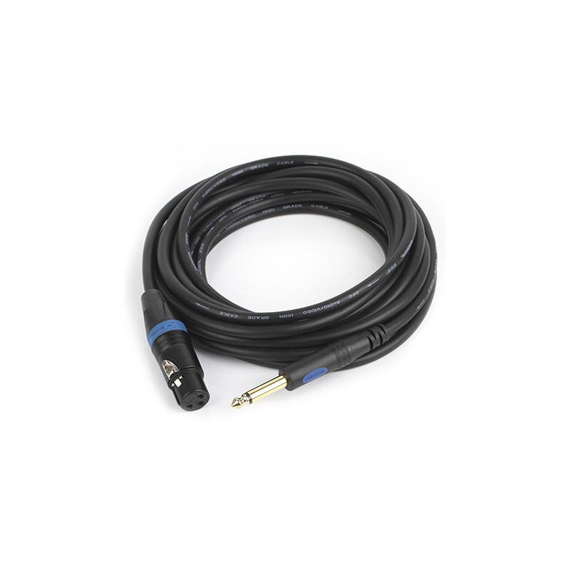 AUDIO CABLE 1/4" MONO (M) - XLR (F) , 1M Q801