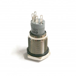 VANDAL ON/OFF PUSH BUTTON SPDT 24V GREEN PROTRUDE 16X38MM