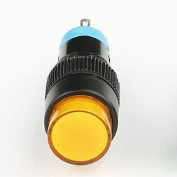 PUSH BUTTON SWITCH ON/OFF 10MM YELLOW SPDT 12V LIGHT