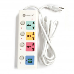 MULTI SOCKET POWER BAR 3 OUTLET (ON/OFF) WITH 2 USB