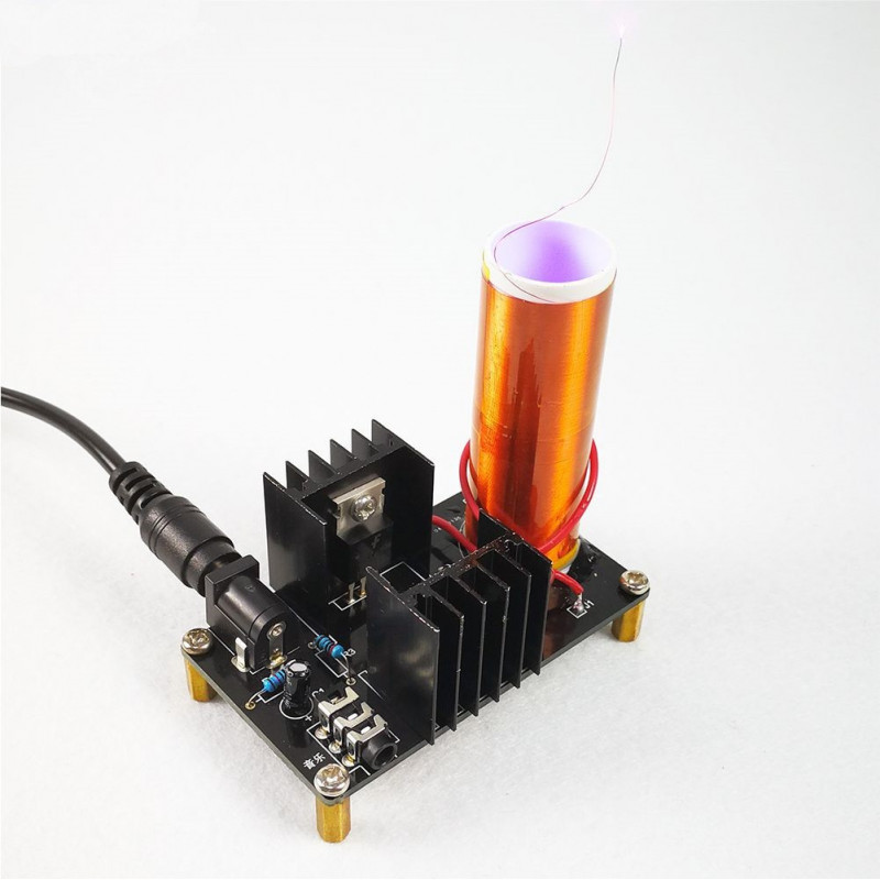 MINI AUDIO SYNC MUSIC TESLA COIL KIT WITH POWER SUPPLY