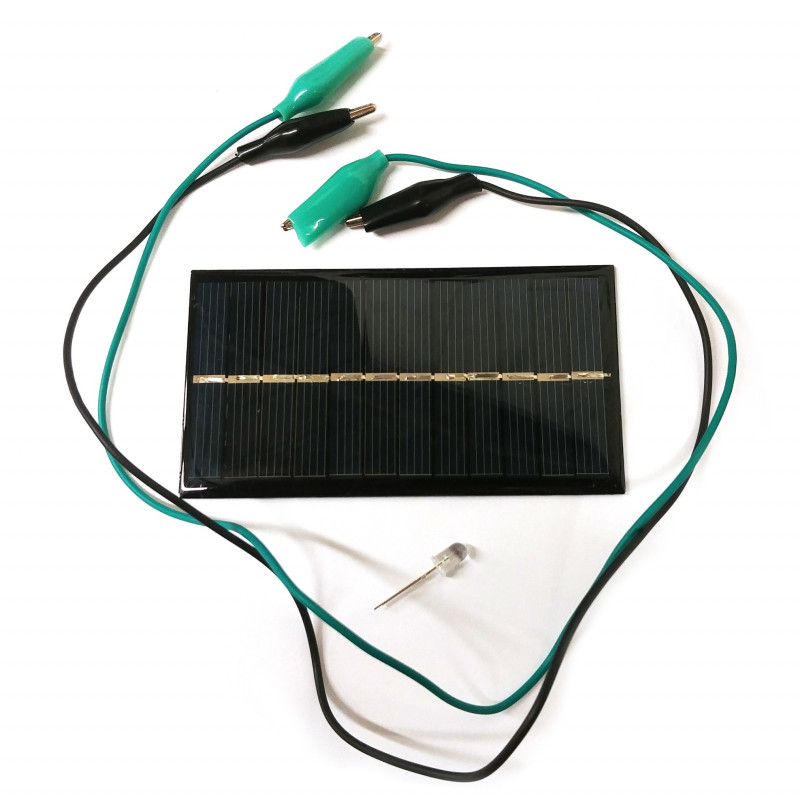 SOLAR PANEL EXPERIMENT KIT 6V 150MA W/LED & ALLIGATOR JUMPER