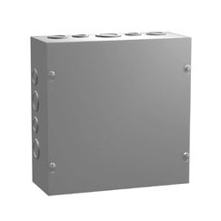 INDOOR ELECTRICAL D BOX, 8"X8"X4", STEEL, SCREW-ON COVER