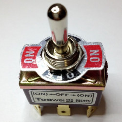 TOGGLE SWITCH, DPDT, ON-OFF-(ON), 20A, SOLDER LUGS