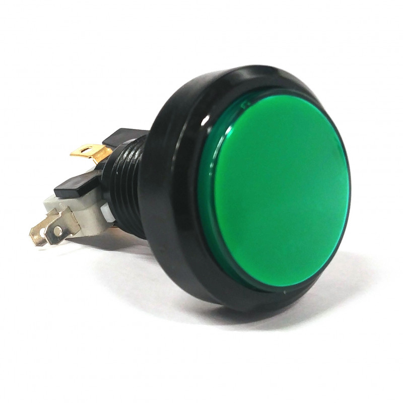 PUSH BUTTON 35MM GREEN W/MICRO SWITCH 12V LED