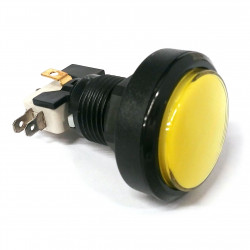 PUSH BUTTON 35MM YELLOW W/MICRO SWITCH 12V LED