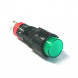 PUSH BUTTON SWITCH ON/OFF 10MM GREEN SPDT 12V LIGHT