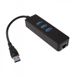 ADAPTER, USB 3.0 TO GIGABIT ETHERNET /W 3 USB PORT HUB