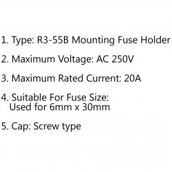 FUSE HOLDER R3-55 20A 250V CSA