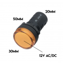 PILOT LAMP LED 220VAC AMBER AD16-22DS