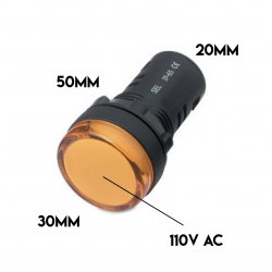 PILOT LAMP LED 110VAC AMBER...