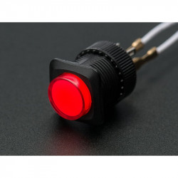 PUSH BUTTON, 16MM RED LED,...