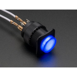 PUSH BUTTON, 16MM BLUE LED,...