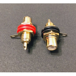 RCA JACK GOLD RED/BLK 2PC/SET