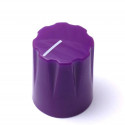 KNOB, FLUTED MINIATURE WITH LINE/POINTER, 12.5X16MM, PURPLE