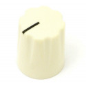 KNOB, FLUTED MINIATURE WITH LINE/POINTER, 12.5X16MM, CREAM