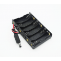 BATTERY HOLDER, AAX6, W/2.1MM DC PLUG