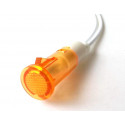 PILOT LAMP 220VAC ORANGE ROUND W/WIRE