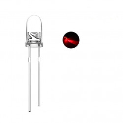 LED 3MM CLEAR FLASHING RED