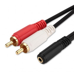 AUDIO CABLE, 3.5MM(F) TO 2...