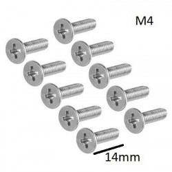 SCREW M4X14MM FLAT 10PCS/PKG